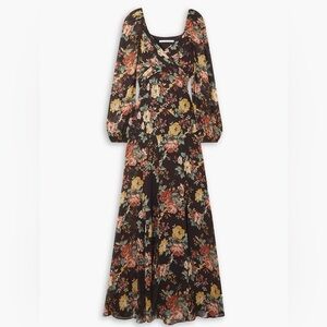 VERONICA BEARD Avani floral printed silk long sleeve maxi dress in size 0